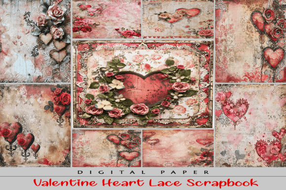Download Valentine Heart Lace Scrapbook Paper - Lace scrapbook paper Collection