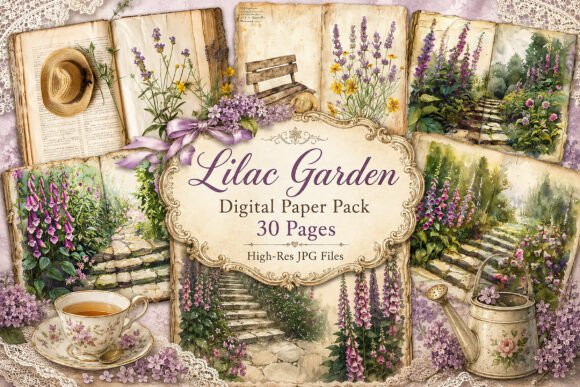 Download Cottage Garden Journal Digital Paper - Premium Bundle