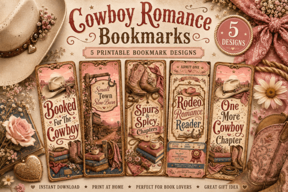 Download Cowboy Romance Bookmark Printable Set 5 - Printable Collection