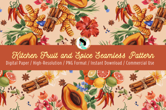 Download Kitchen Fruit &amp; Spice Seamless Pattern - Premium Resources