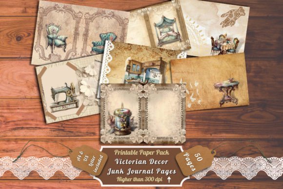 Download Victorian Era Decor Junk Journal Pages - Premium Bundle