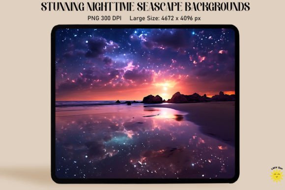 Download Beautiful Beach Under Starry Sky - Premium Resources